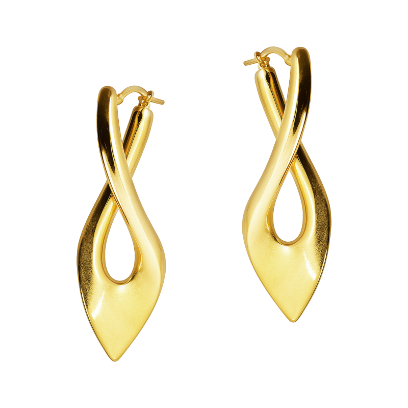 Kolczyki pozłacane skręcony owal