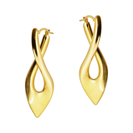 Kolczyki pozłacane skręcony owal