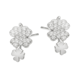 Kolczyki srebrne z koniczynkami