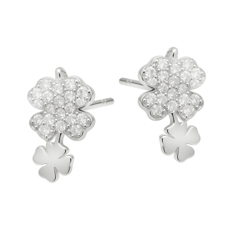 Kolczyki srebrne z koniczynkami