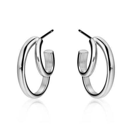 Kolczyki srebrne podwójne półkółko