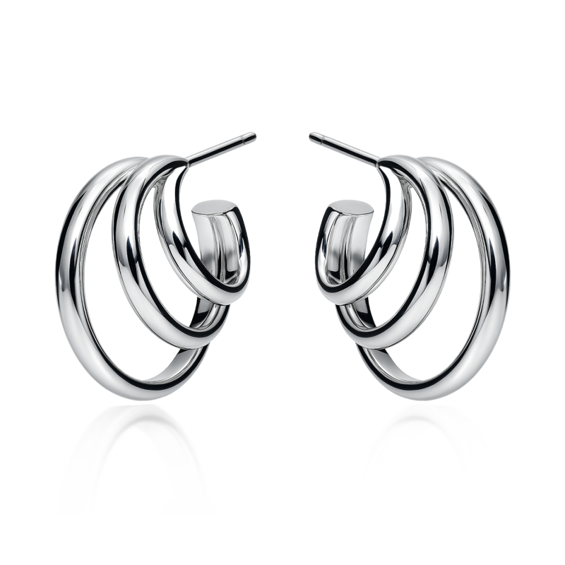 Kolczyki srebrne półkółko potrójne