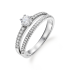 Pierścionek srebrny z białymi cyrkoniami