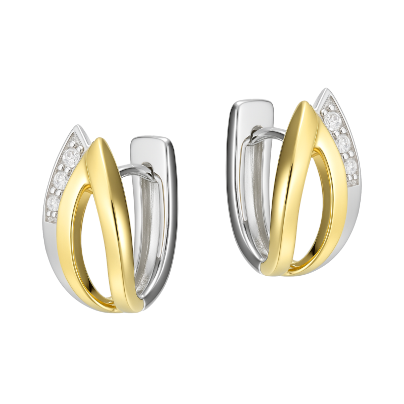 Kolczyki srebrne pałki w dwóch kolorach