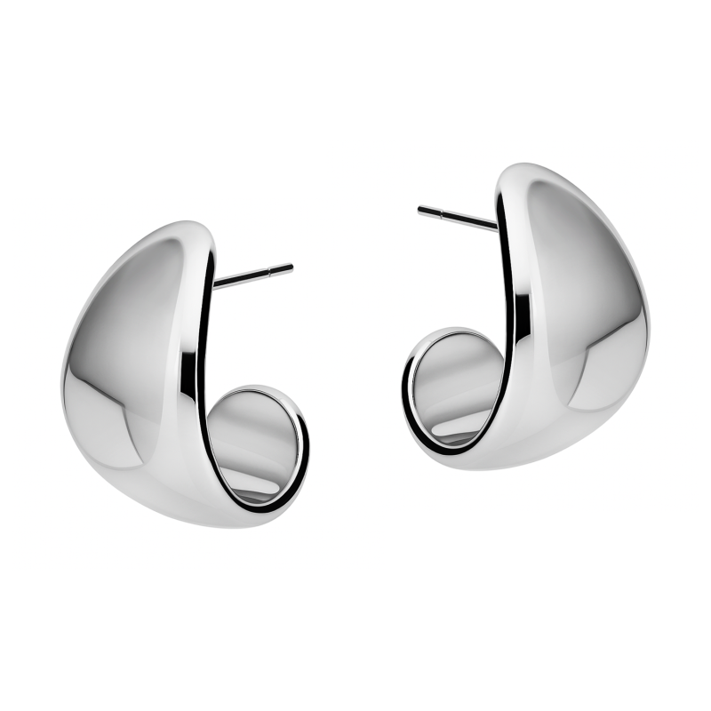 Kolczyki srebrne kropla zawinięta