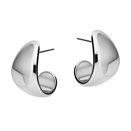 Kolczyki srebrne kropla zawinięta