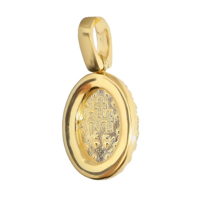Medalik złoty Niepokalana w owalu z cyrkoniami próba 585