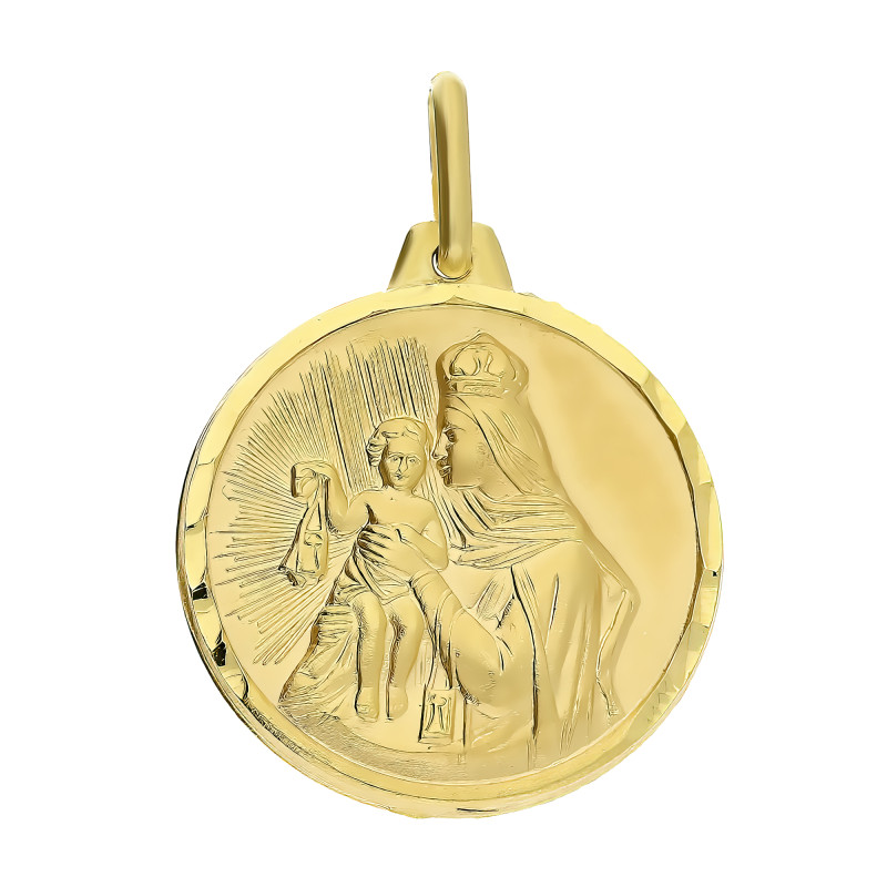 Medalik złoty Szkaplerz w kole próba 585