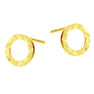 Kolczyki złote oponki grawerowane