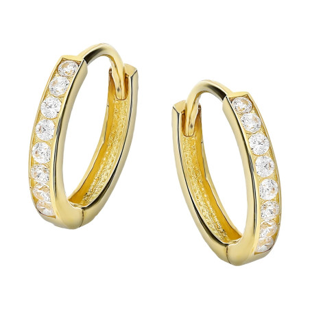 Kolczyki złote kółka z cyrkoniami próba 375