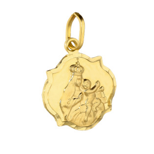 Medalik złoty Szkaplerz beczułka grawerowana próba 585