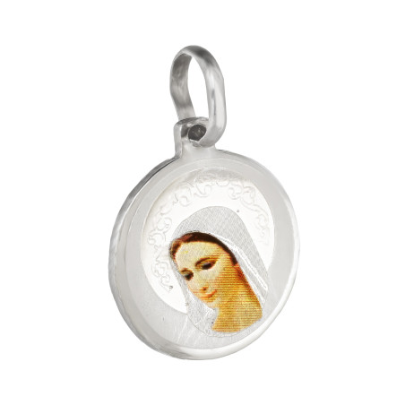 Medalik srebrny Fatimska w kole