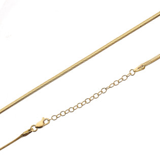 Łańcuszek złoty snake płaski 2 mm