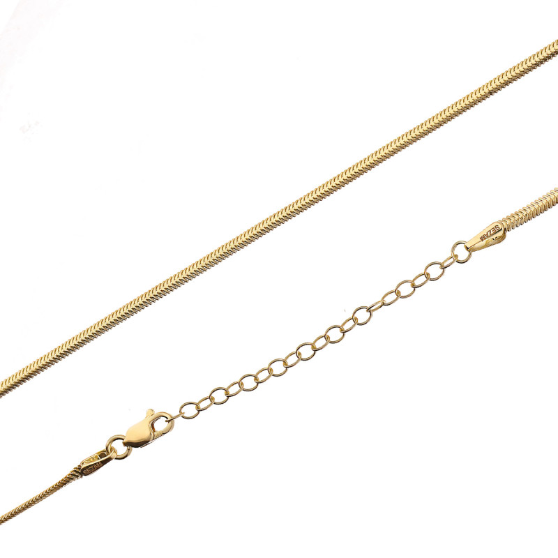 Łańcuszek złoty snake płaski 2 mm