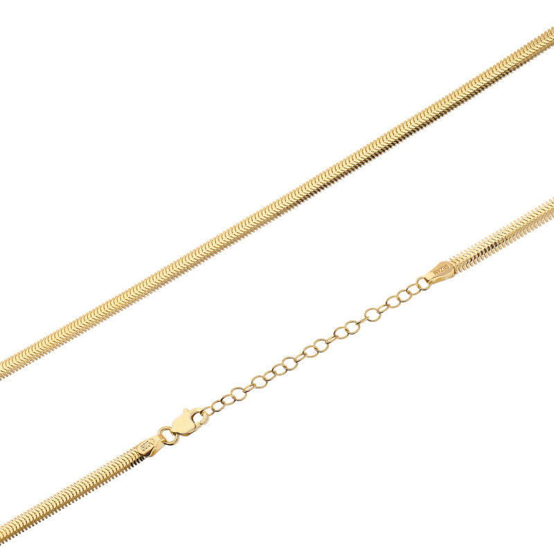 Łańcuszek złoty snake płaski 3 mm