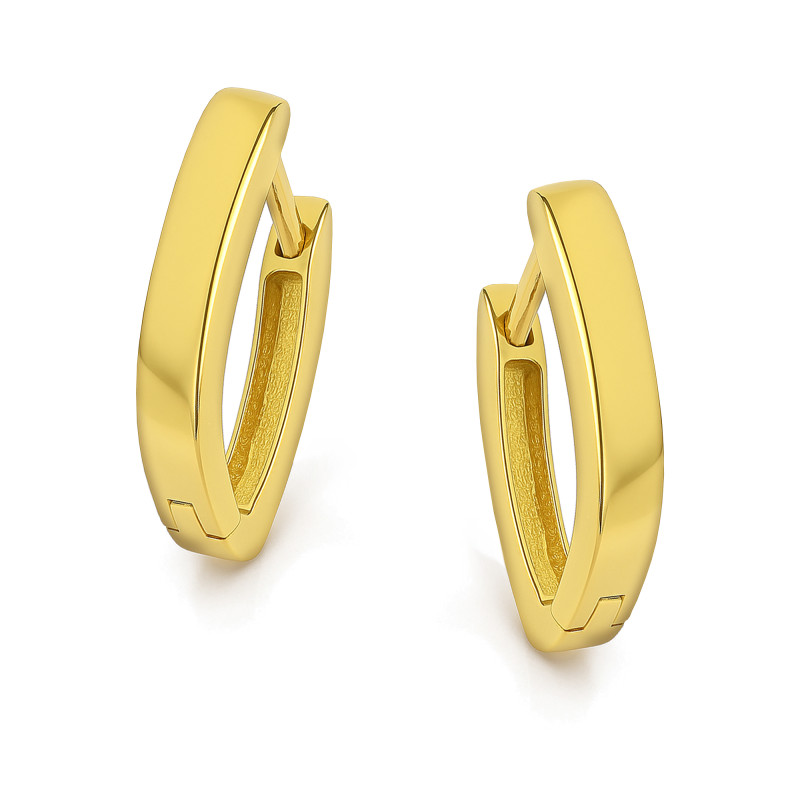 Kolczyki złote kreska gładka próba 585