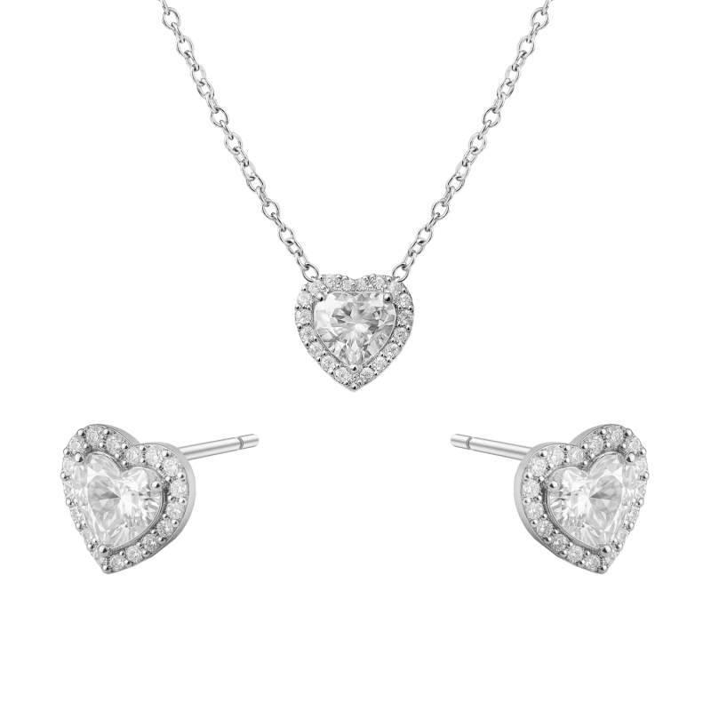 Srebrny Komplet Biżuterii Serce Markiza - JubilerSezam.pl