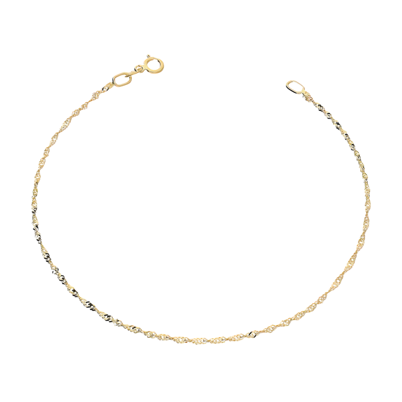 Bransoleta złota łańcuszkowa splot typu singapur próba 375