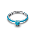 Turkusowy pierścionek Pandora z kamieniem w kształcie serca 193828C01