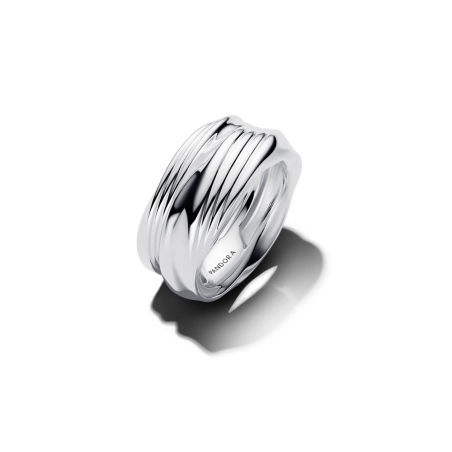 Podwójny pierścionek Pandora o delikatnym splocie 193890C00