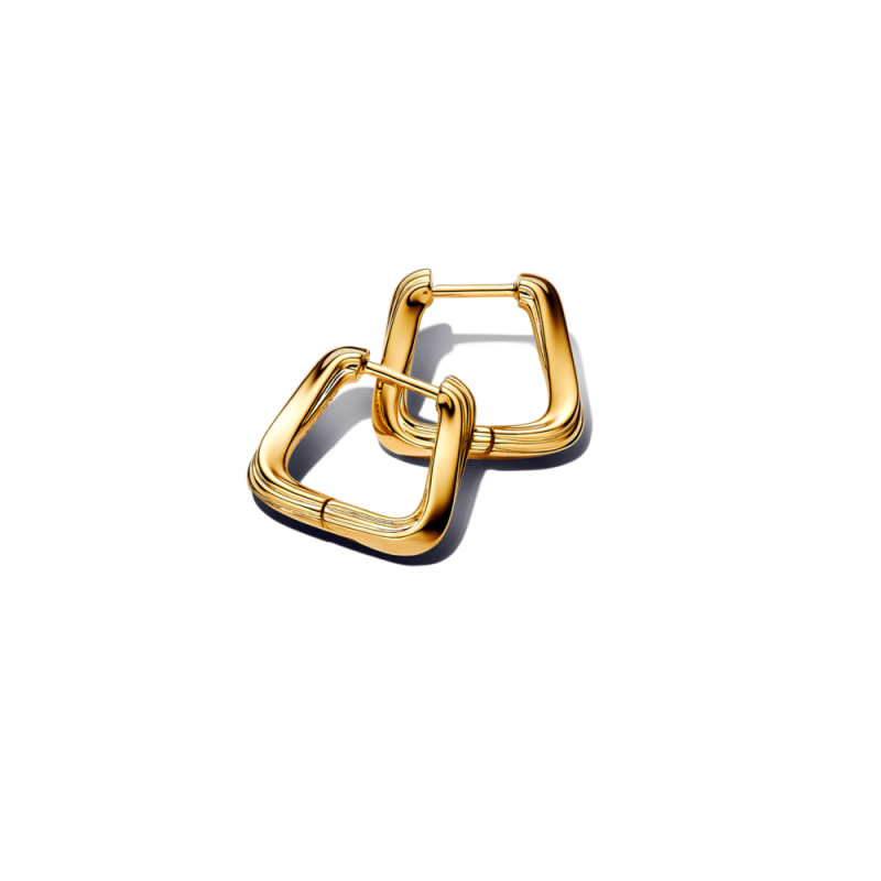 Małe trapezowe kolczyki Pandora obręcze o delikatnym splocie 263875C00