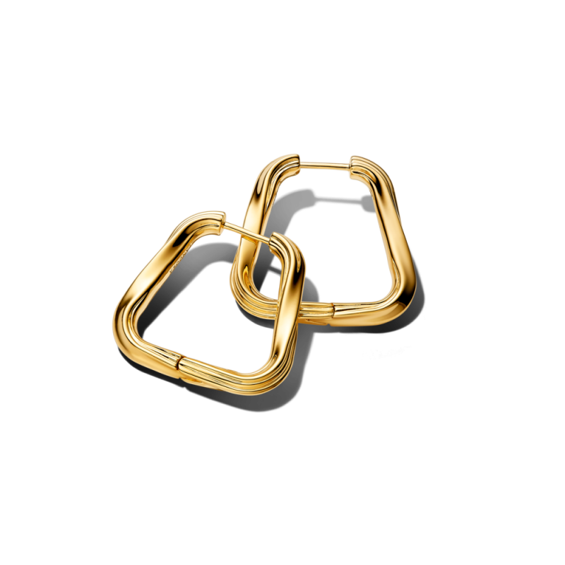 Duże trapezowe kolczyki Pandora obręcze o delikatnym splocie 263876C00