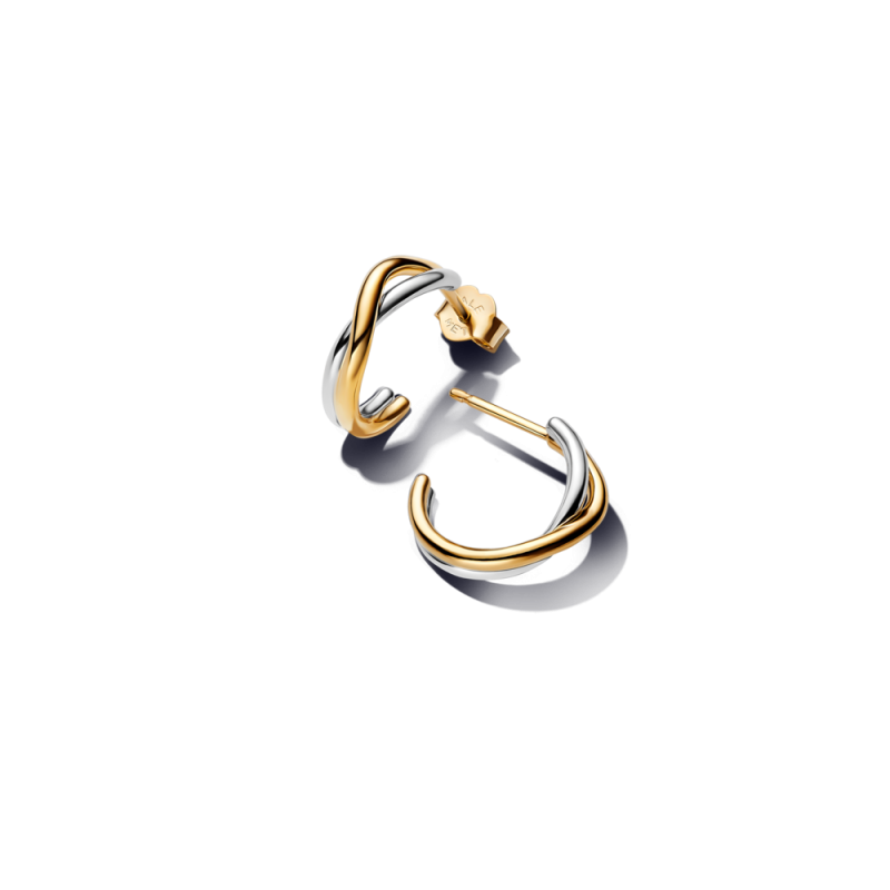 Dwukolorowe kolczyki Pandora Obręcze 263880C00 - JubilerSezam.pl