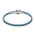 Bransoletka Pandora o splocie typu kostka przeplatana niebieskim sznurkiem 593816C01