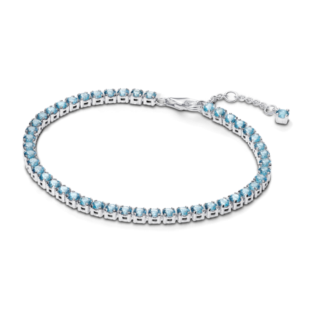 Lśniąca bransoletka tenisowa z jasnoniebieskimi kamieniami 591469C03