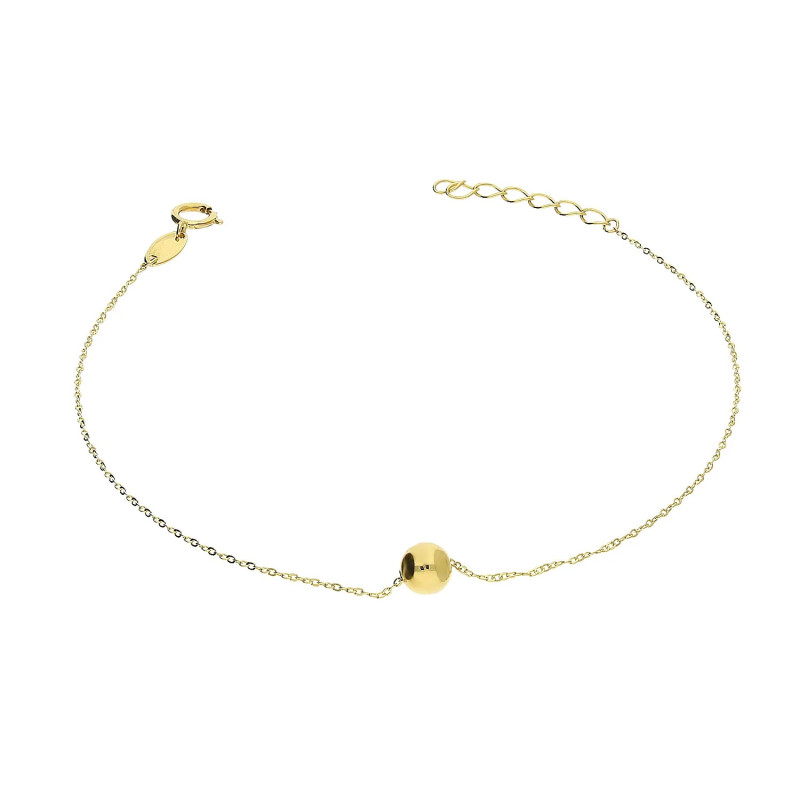Bransoleta złota kulka na łańcuszku rolo