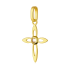 Krzyżyk złoty z białą cyrkonią próba 585