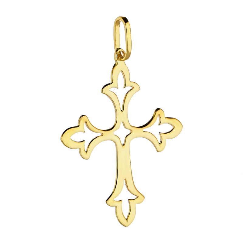 Krzyżyk złoty ramka próba 585