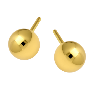 Kolczyki złote gładka kulka 6mm próba 585