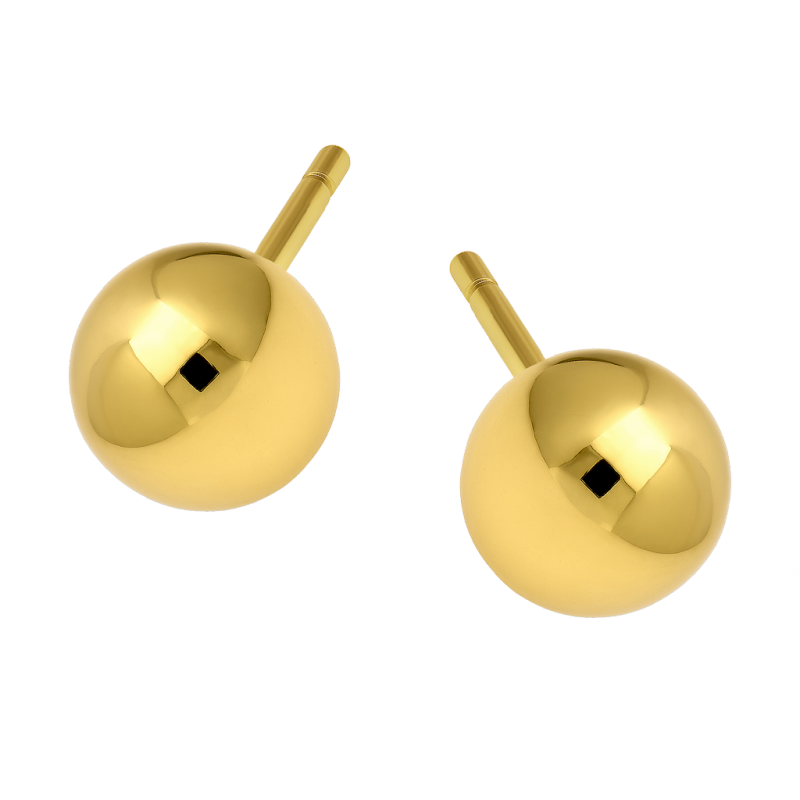 Kolczyki złote gładka kulka 6mm próba 585