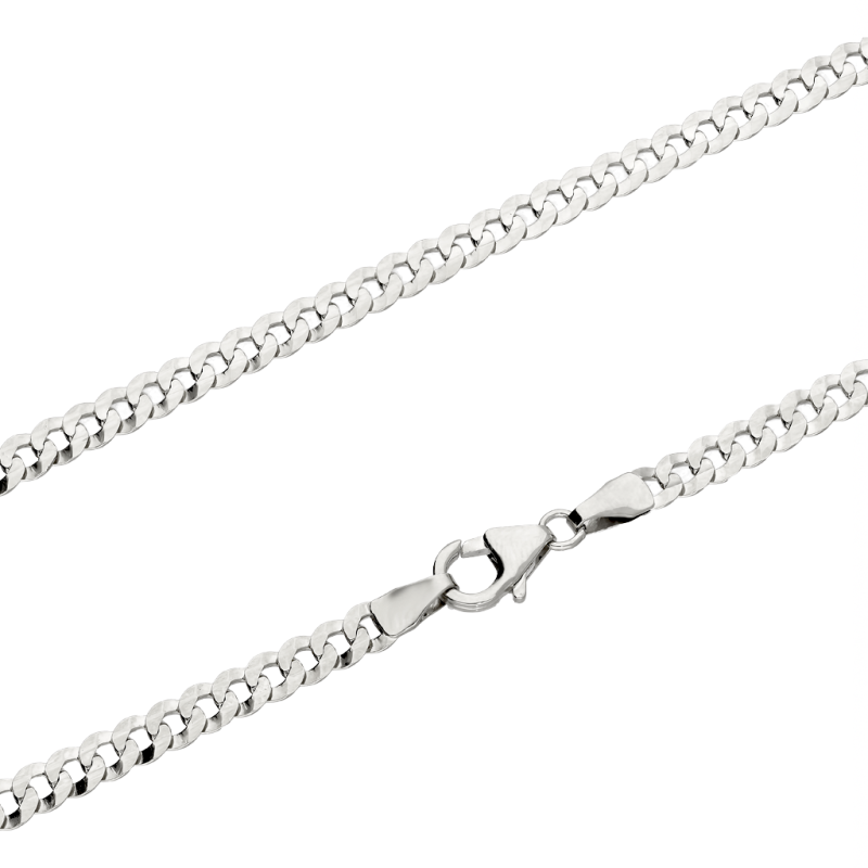 Łańcuszek z białego złota pancer próba 585