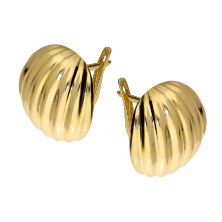 Kolczyki złote kopułka z paskami