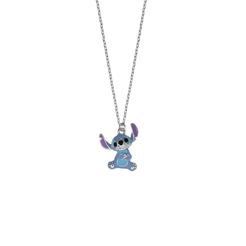 Naszyjnik srebrny z emalią z kolekcji Disney Stitch dla dzieci