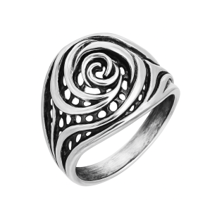 Pierścionek srebrny ażurowa róża