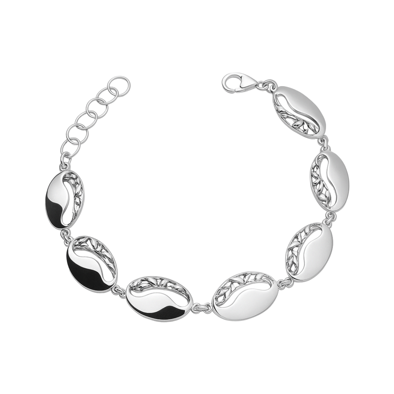 Bransoleta srebrna owalne ramki