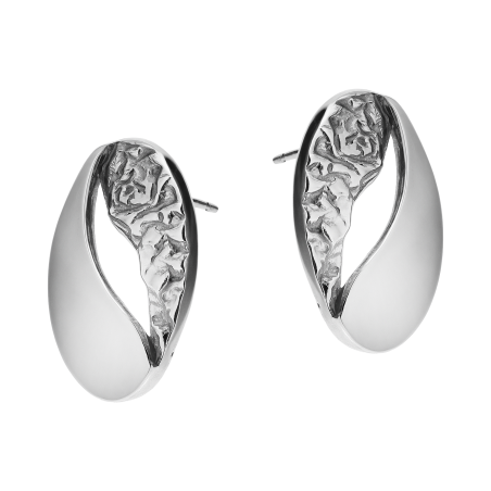 Kolczyki srebrne owal ramka