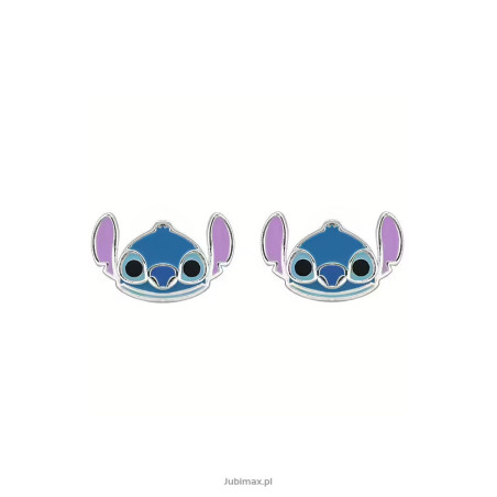 Kolczyki srebrne z kolekcji Disney Stitch z emalią dla dziewczynki
