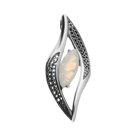 Zawieszka srebrna łezka z białym opalem