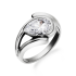 Pierścionek srebrny cyrkonia kropla