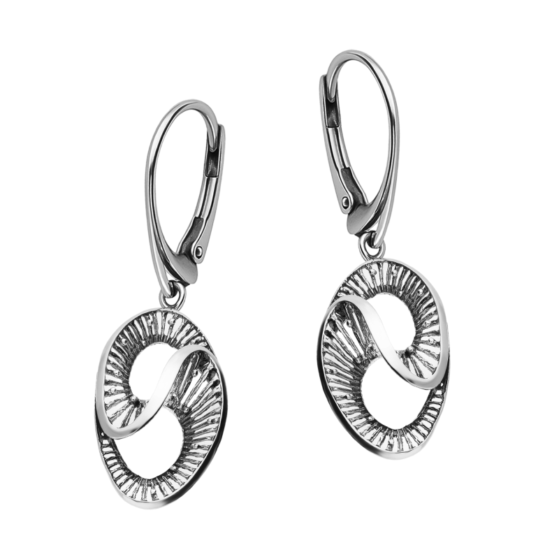 Kolczyki srebrne ażurowa muszla