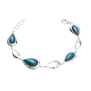 Bransoleta srebrna z turkusową masą perłową