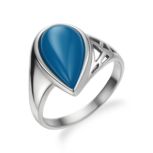 Pierścionek srebrny z turkusową masą perłową