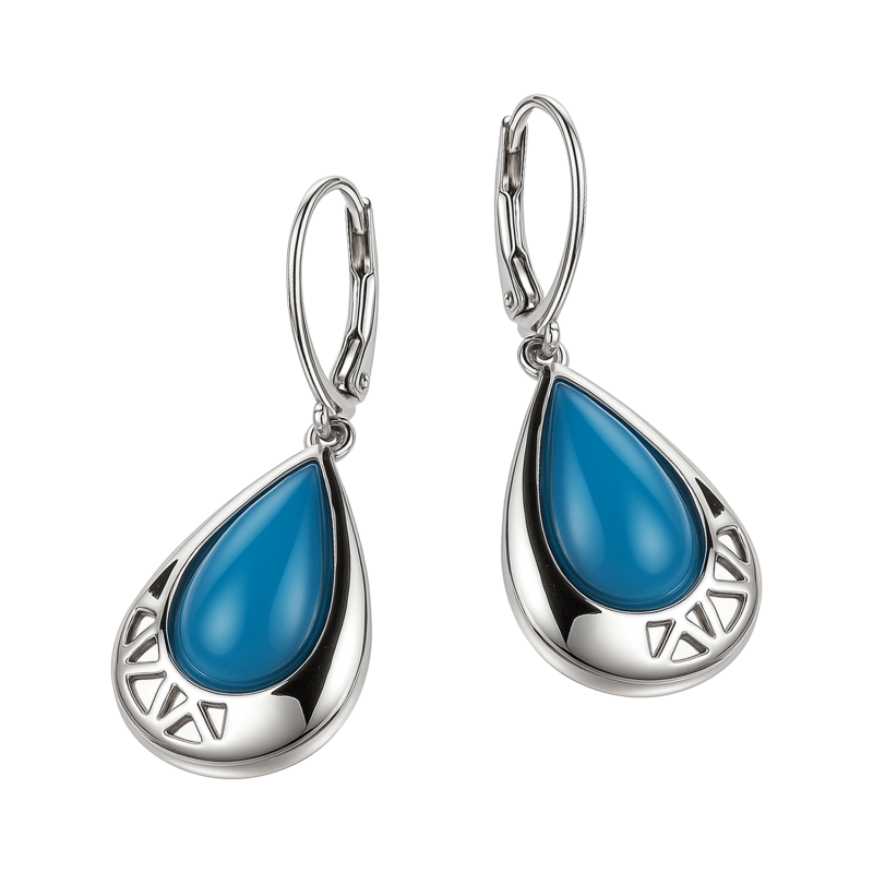 Kolczyki srebrne z turkusową masą perłową