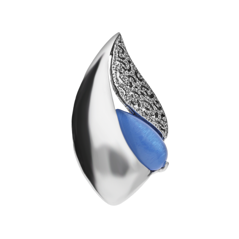 Zawieszka srebrna ażurowa kropla z błętkitnym kamieniem