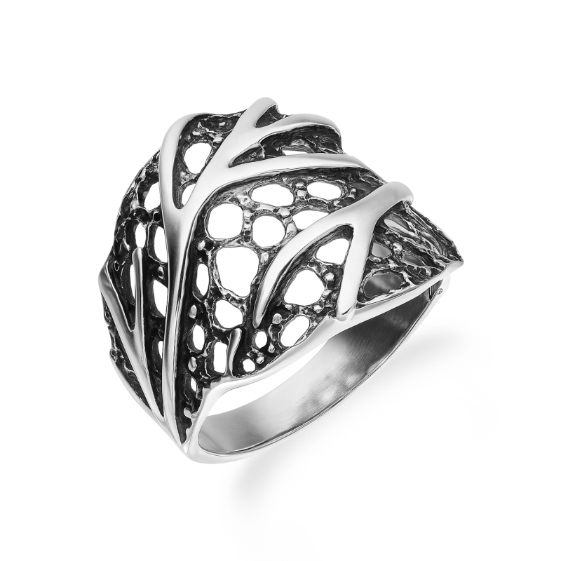 Pierścionek srebrny ażurowe gałązki