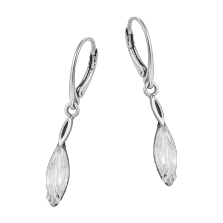 Kolczyki srebrne podłużna łezka z cyrkonią